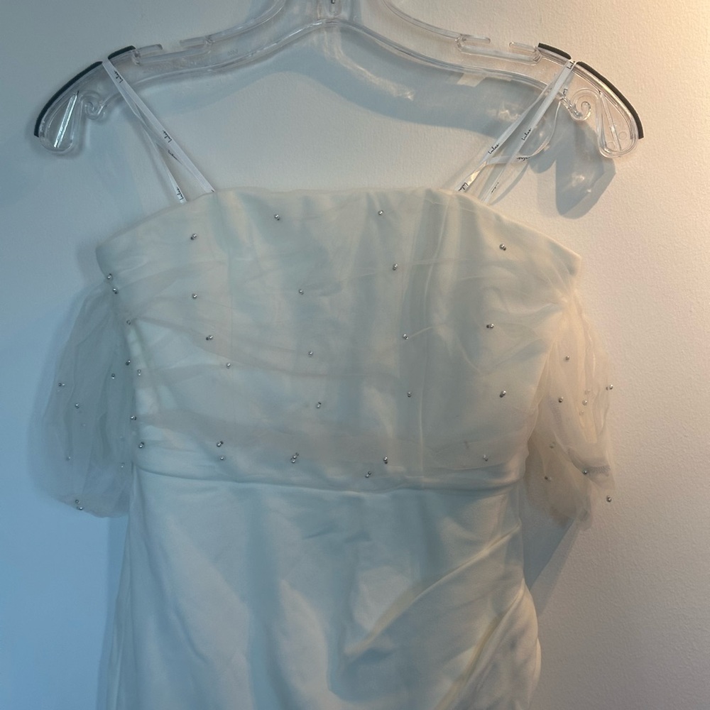 Profound Glamour Ivory Pearl Off-the-Shoulder Tulip Maxi Dress - Ivory - Small - Picture 4 of 12